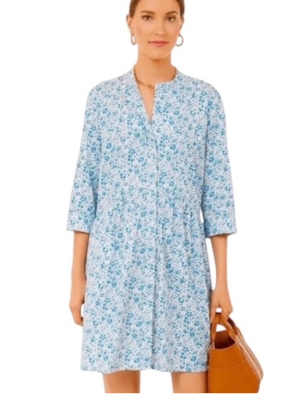 TUCKERNUCK Large Ditsy Floral Bluebell Royal Shirt Dress Cotton